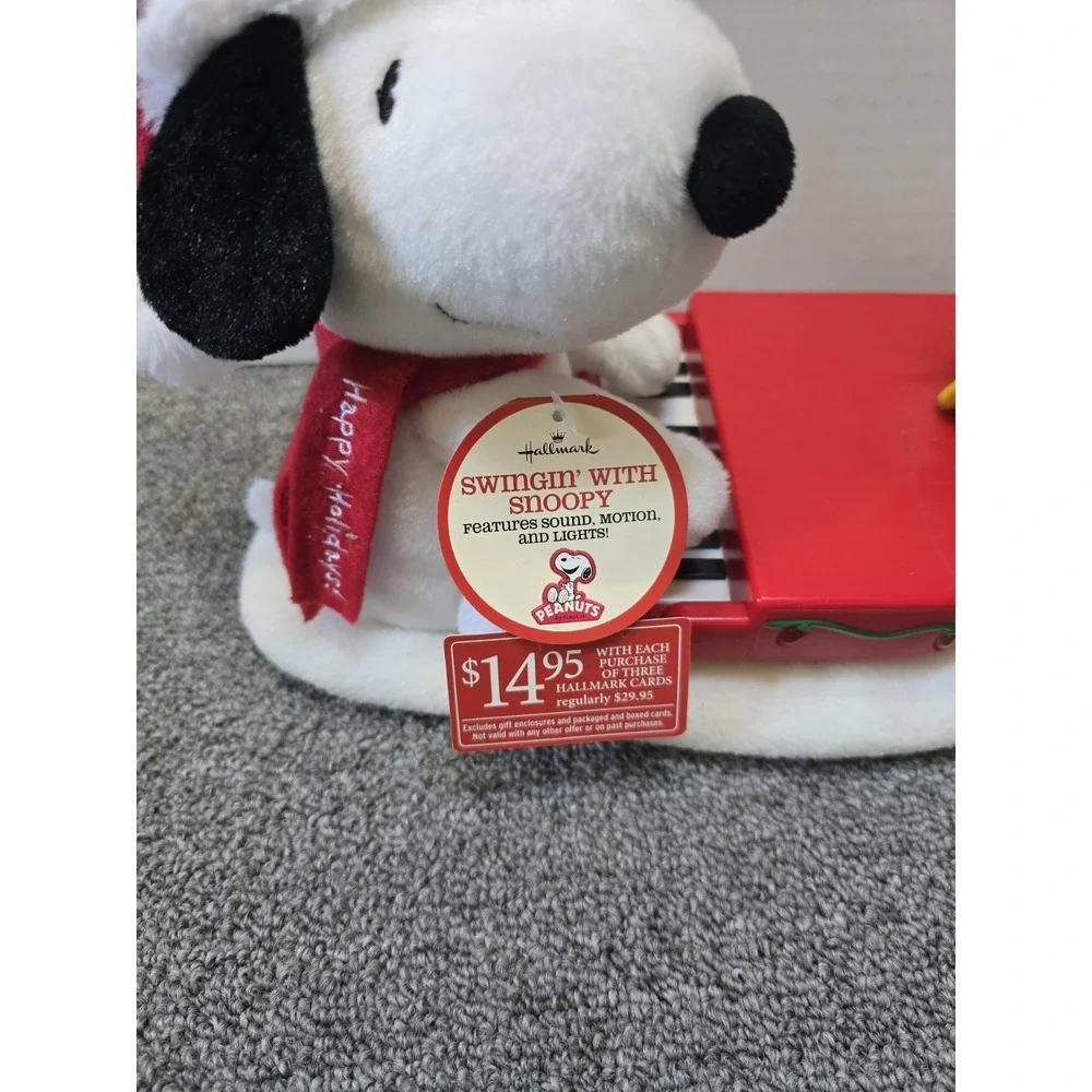 Hallmark Peanuts Swingin' With Snoopy Woodstock 3 Tunes Animated Plush READ